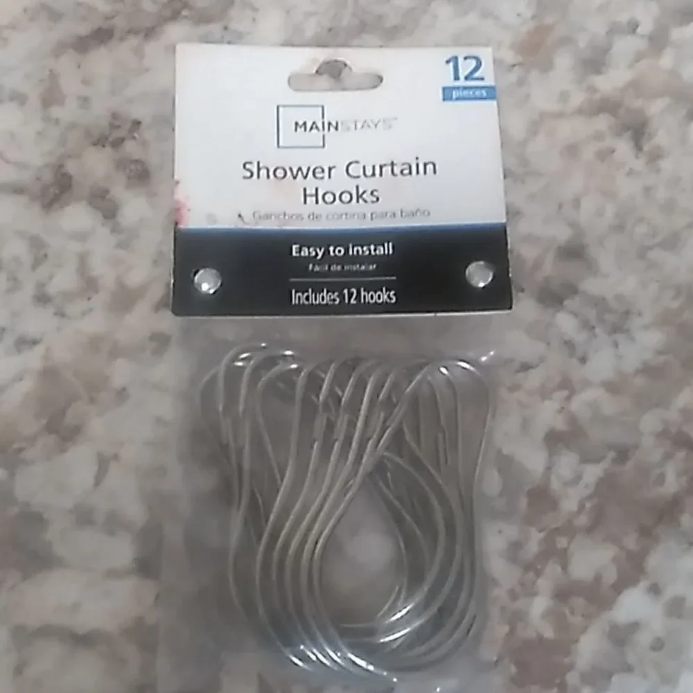 Better Homes and Garden Shower Curtain  and Curtain Hooks